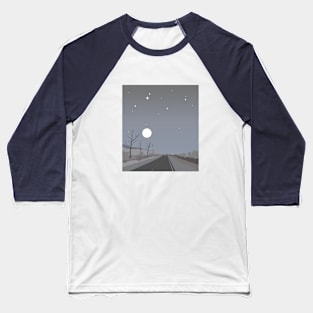 Late evening landscape in minimalism art style. Baseball T-Shirt